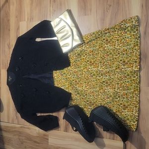 Vintage 60s Geometric Print Skirt S